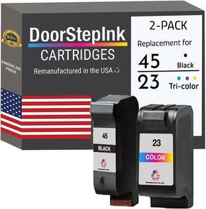 DoorStepInk Remanufactured in The USA Ink Cartridge Replacements  15 C6615DN 23 C1823A 1 Black & 1 Color Carttridges for Printers HP DeskJet 810C, 812C, 825C, 825cvr, 840C, 841C, 842C 845cvr