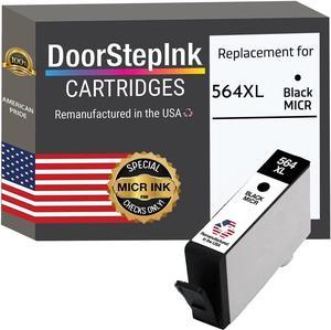 DoorStepInk Remanufactured Ink Cartridge Replacements  564XL Black MICR for Printers HP PhotoSmart All-in-One 7510, 7515, 7520, C6340, C6350, C6380