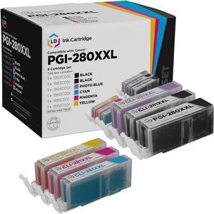 LD Compatible Ink Cartridge Replacements for Canon PGI-280XXL & Canon CLI-281XXL Super High Yield (1 Pigment Black, 1 Black, 1 Cyan, 1 Magenta, 1 Yellow, 1 Photo Blue, 6-Pack)