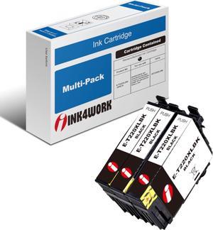 INK4WORK Remanufactured Ink Cartridge Replacement for Epson 220 XL 220XL T220XL to use with WF-2760 WF-2750 WF-2630 WF-2650 WF-2660 XP-320 XP-420 XP-424 (Black, 3-Pack)