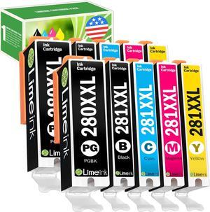 Limeink Compatible Ink Cartridge Replacement for PGI-280XXL CLI-281XXL 280 XXL 281XXL for Canon Pixma tr8520 ts9120 ts8220 ts6120 ts6220 ts6320 tr8500 tr7520 ts8120 ts8320 ts9100 Printers (10 Pack)