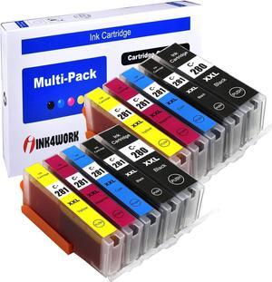 INK4WORK Compatible Ink Cartridge Replacement for Canon PGI-280 XXL CLI-281 XXL PGI280XXL CLI281XXL for PIXMA TS6120 TS8120 TS9120 TR7520 TR8520 (10-Pack)