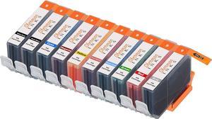 Sherman Replacement Ink Cartridge 10 Pack PGI9 for Printer: Canon PIXMA Pro9500 PIXMA Pro9500 Mark II