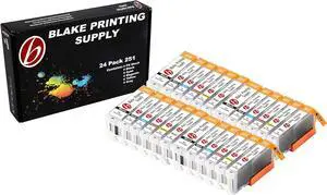 24 Pack with Gray Blake Printing Supply CLI-251XL 251 XL PGI-250XL 250 XL Ink Cartridges for Canon PIXMA iP8720 PIXMA MG6320 PIXMA MG7120 PIXMA MG7520