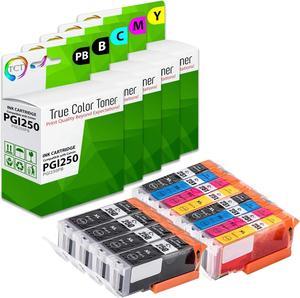 TCT Compatible Ink Cartridge Replacement for Canon PGI-250 CLI-251 Works with Canon Pixma MX922 MG5420 Printers (Pigment Black, Black, Cyan, Magenta, Yellow) - 12 Pack