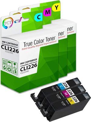 TCT Compatible Ink Cartridge Replacement for Canon CLI-226 CLI226C CLI226M CLI226Y Works with Canon Pixma iP4820 iP4920, iX6520, MG5120 MG8220, MX712 Printers (Cyan, Magenta, Yellow) - 3 Pack