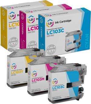 LD Compatible Ink Cartridge Replacement for Brother LC101 (Cyan, Magenta, Yellow, 3-Pack)