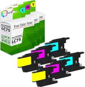 TCT Compatible Ink Cartridge Replacement for Brother LC75 LC75C LC75M LC75Y Works with Brother MFC-J430W J825DW J435W J425W J280W J625DW Printers (Cyan, Magenta, Yellow) - 6 Pack