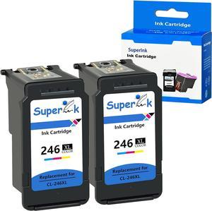 SuperInk Remanufactured Ink Cartridge Replacement for CL-246 246XL CL-246XL (2 Color) Compatible with PIXMA iP2820 MG2420 MG2520 MG2555 MG2920 MG2922 MG2924 MG3020 MX490 MX492