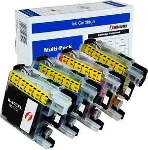INK4WORK 4 Pack Replacement Ink Cartridge for Brother LC203 XL LC203XL (1 Black, 1 Cyan, 1 Magenta, 1 Yellow) for MFC-J460DW MFC-J480DW MFC-J485DW MFC-J680DW MFC-J880DW MFC-J885DW