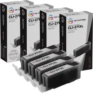 LD Compatible Ink Cartridge Replacement for Canon CLI-271XL 0336C001 High Yield (Black, 4-Pack)