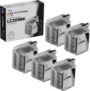 LD Compatible Ink Cartridge Replacement for Brother LC209BK Super High Yield (Black, 5-Pack)