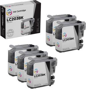 LD Compatible Ink Cartridge Replacement for Brother LC203BK High Yield (Black, 5-Pack)