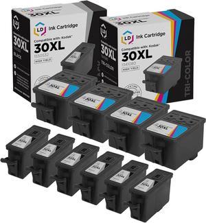 LD Compatible Kodak 30 / 30XL Set of 10 High Yield Ink Cartridges: 6 Black (1550532) & 4 Color (1341080) for use in ...