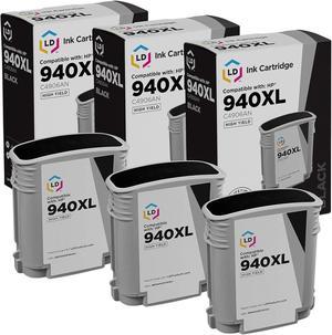 LD Remanufactured Replacements  940XL / C4906AN 3PK High Yield Black Ink Cartridges for OfficeJet Pro 8000,