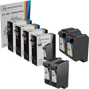 LD Remanufactured Replacements  45/78 Combo Set - 2 Remanufactured HP 45/51645A and 2 Reman HP 78/ C6578DN + ...