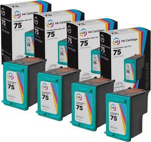 LD Remanufactured Replacement Ink Cartridge for Hewlett Packard CB337WN (HP 75) Tri-Color (4 Pack)