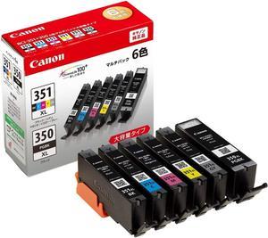 Canon Ink Cartridge BCI-351XL(BK/C/M/Y/GY)+BCI-350XL 6-Color Multi-Pack Large BCI-351XL+350XL/6M (Japan Import)