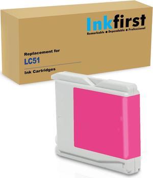 Inkfirst® Magenta Ink Cartridge LC 51 M Compatible Remanufactured for Brother LC51 Magenta MFC-230C MFC-240C MFC-3360C MFC-440CN MFC-465CN MFC-5460CN MFC-5860CN MFC-665CW MFC-685CW MFC-845CW