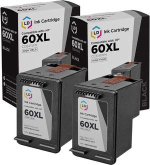 LD Products Remanufactured Compatible Ink Cartridge Replacement  60XL High Yield (2 Pack - Black) for use in HP Photosmart, Envy e All-in-one, and Deskjet Printers