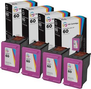 LD Remanufactured Replacement Ink Cartridges for Hewlett Packard CC643WN (HP 60) Tri-Color (4 Pack)