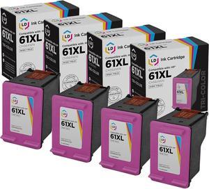 LD Remanufactured Replacements for Hewlett Packard CC564WN 61XL / 61 Set of 4 High Yield Tri-Color Ink Cartridges ...