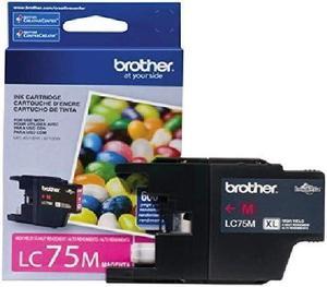 BROTHER LC75M High-Yield Ink 600 Page-Yield Magenta Black Printing Clear Gray...