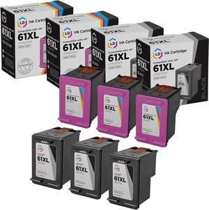 LD Remanufactured Replacements for Hewlett Packard HP 61XL  61 6PK High Yield Ink Cartridges Includes 3 CH563WN 
