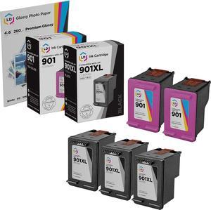 LD Remanufactured Replacements  CC654AN 901XL / 901XL Black & CC656AN Color (3 Blk, 2 Clr) for OfficeJet ...