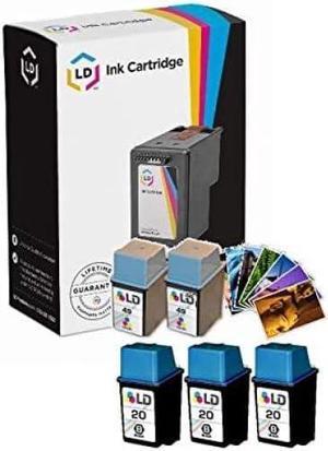 LD Remanufactured Ink Cartridge Replacements  C6614DN (HP 20) Black and HP 51649A (HP 49) Color (3 Black and ...