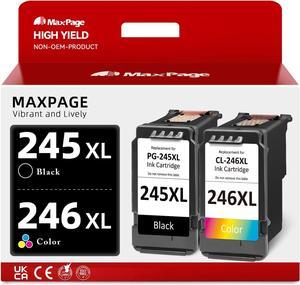 MaxPage 245 246 XL Black Color Ink Cartridge Replacement for Canon PG-245 XL CL-246 XL Combo Pack Compatible for Pixma MX492 MX490 TS3420 MG3022 MG2522 TR4520 TR4522 TR4527 MG2922 TS202 Printer