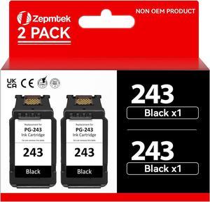 ZepmTek Remanufactured Ink Cartridge Replacement for Canon 243 PG-243 245XL PG-245 245 Black for Pixma MG2525 MG2520 TR4520 TR4527 TR4500 MX492 MX490 TS202 TS302 TS3320 MG3022 MG2522 Printer, 2-Pack