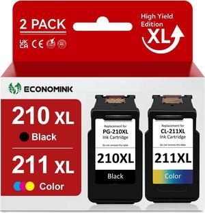 210XL 211XL Combo Pack PG-210XL/CL-211XL Ink Cartridges Compatible Replacement for Canon 210 and 211 Ink Cartridges for MP495 MP490 MP480 MP280 MP270 MP250 MX420 MX410 MX350 (1 Black, 1 Tri-olor)