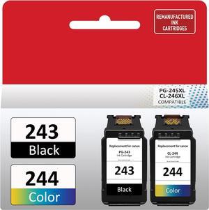 ATOPINK 243 and 244 Ink Cartridges, Ink Cartridge Replacement for Canon PG-243 CL-244 (Black, Color) 243 244 Ink Combo Pack for Canon Pixma TR4520 MG3022 MX490 MG2522 MG2520 TS202 TR4527 Printers