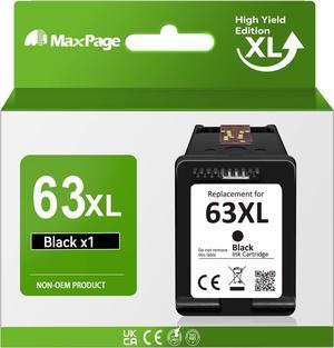 MaxPage 63XL Black High-Yield Ink Cartridge Compatible  63XL Works for OfficeJet 4650 5255 3830 4655 5200 4652 5252,for Envy 4520 4510 4512 3634,for DeskJet 3636 1112 3630 2130 3632 2132 3637 Printer