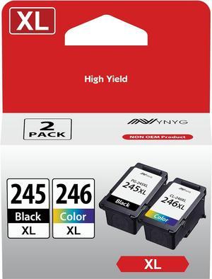 245XL 246XL Combo Pack Compatible for Canon Ink 245 246 PG-245XL CL-246XL Work with Canon Pixma TS3120 MG2520 MX492 TR4520 TS202 MG2525 MG3022 MG2522 MG2922 MG2420 MG2920 MG2924 (Black, Tri-Color)