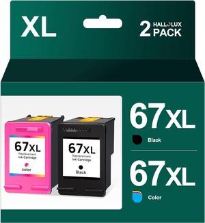 67XL Black/Color Ink Cartridges, 2 Combo Pack High Yield or HP Ink 67 XL HP67 HP67XL Works with Envy 6000 6055e 6400e 6455e 6458e DeskJet 2755e 2700 4100 4155e Printer (1 Black, 1 Tri-Color)