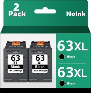 63 63xl 63 XL Black Ink Cartridge Replacement  63 63xl 63 XL Black Ink Cartridges Encre HP 63 HP Ink 63 to use with Envy 4520 4512 (2 Black, 2 Pack)