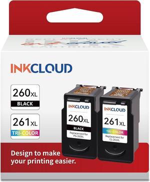 PG-260 XL CL-261 XL Ink Cartridges Compatible with Canon 260XL 261XL PG-260 XL CL-261 XL Combo Pack Work with Canon TS5320 TS6420 TR7020 All in One Wireless Printer (1 Black,1 Tri-Color, 2Pack)