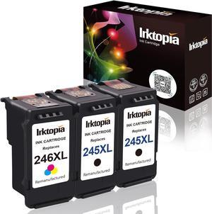 Inktopia 3 Pack Remanufactured Ink Cartridge Replacement for Canon PG 245XL 245 XL CL 246XL 246 XL 243 244 (2 Black 1 Tri-Color) for Canon PIXMA iP2820 MG2420 MG2520 2920 MG2922 MG2924 MX492 MX490