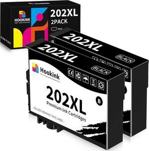 202XL Black Ink Cartridges Remanufactured Replacement for Epson 202 Ink Cartridges T202XL 202 XL for Epson XP-5100 Printer, Epson WF-2860 Printer (2 Black)