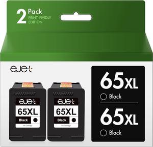 ejet 65 65XL Black Ink Cartridge Replacement  65 XL 65XL Work with Envy 5052 5055 5058 DeskJet 2622 3755 2624 2652 2655 3720 3752 3721 3722 3723 3730 3732 3758 Printer (2 Black)