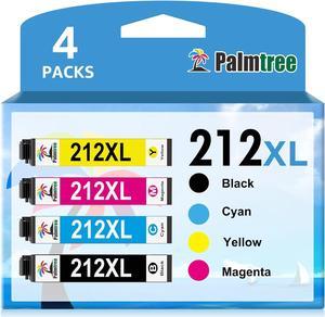 Palmtree Compatible Ink Cartridge Replacement for Epson 212XL T212XL 212 XL T212 for Epson XP-4100 XP-4105 WF-2830 WF-2850 Printer Ink (4 Packs, 1 Black, 1 Cyan, 1 Magenta, 1 Yellow)