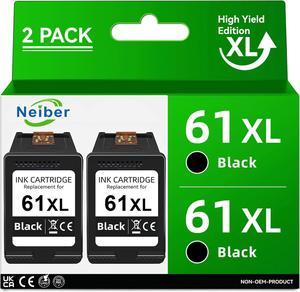 Higher Yield  61 Black Ink Cartridge, 61 Ink Cartridges  Ink 61 61XL Black  Envy 4500 Ink, Remanufactured,  Envy 5530 DeskJet 2540 2542 3050 3050a OfficeJet 4630 Printer