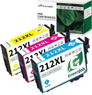 Greenjob 212XL Ink Cartridges Remanufactured Replacement for Epson 212 Color Ink Cartridges 212 XL T212XL T212 Ink Cartridges for Expression Xp-4100 Xp-4105 Workforce Wf-2830 Wf-2850 Printer (3 Pack)