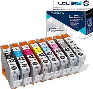 LCL Compatible for Canon CLI-42 CLI42 (8-Pack BK C M Y PC PM GY LGY) Ink Cartridge for Canon PIXMA Pro-100 Pro-100S