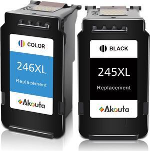 Akouta Remanufactured Ink Cartridges for Canon PG-245XL CL-246XL for Canon Pixma MG2522 MX492 TR4520 MX490 MG3022 MG2922 TS3320, TS3420 TS3425 MG2520 TR4527 Printer(1 Black 1 Tri-Color)