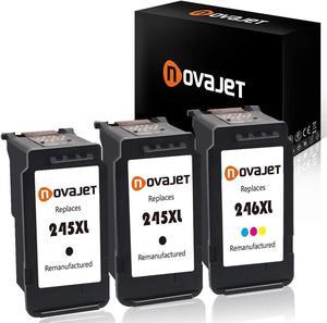 Novajet Remanufactured Ink-Cartridge Replacement for Canon PG-245XL PG-245 245XL 245 XL PG-243 for Canon PIXMA MX492 MX490 TR4520 MG2920 MG2520 IP2820 MG2525 TS3420 TS3400 (2*Black+1*Tricolor)