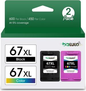 batuto Remanufactured  67 Ink Cartridges Replacement  67xl Ink Cartridges for DeskJet 2700 2755 2752 Envy 6055 6000 6052 Plus 4100 4155 Pro 6455 6452 Encre HP 67