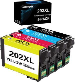 202XL 202 XL 202 Ink Cartridges for Epson Printer Replacement for Epson 202 Ink Cartridges 202XL Ink T202 to use with WF-2860 XP-5100 4-Pack(1 Black 1 Cyan 1 Magenta 1 Yellow)